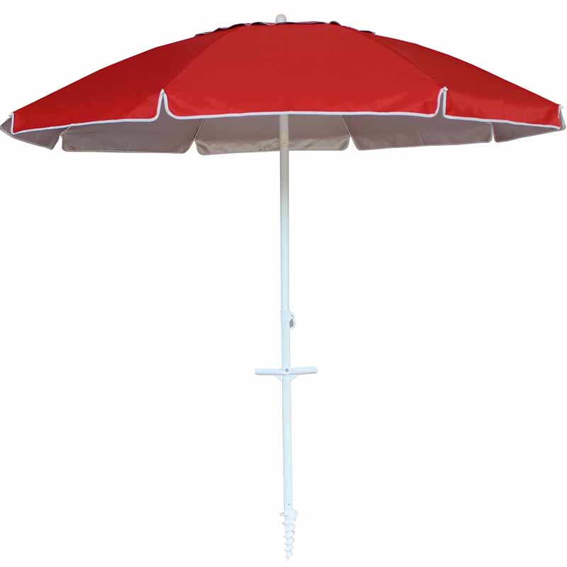 Parasol de plage en alu inclinable avec ancre avec pompon BU1928-1