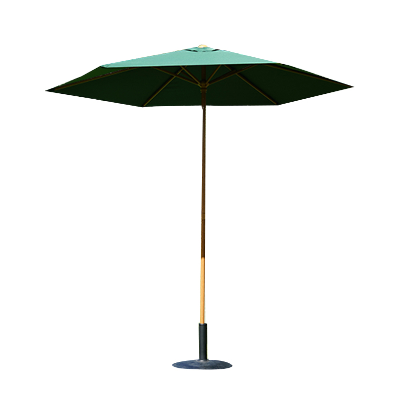 Parasol de jardin push up ouvert finition bois GP1909