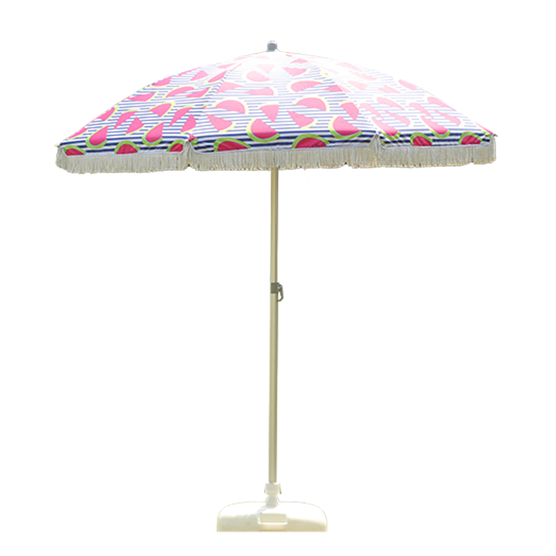 Parasol de plage en alu avec pompon inclinable BU1942