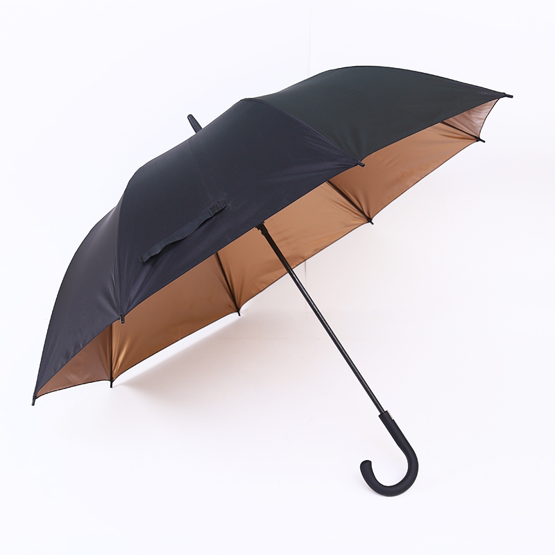 Parapluie droit avec revêtement doré RU1970