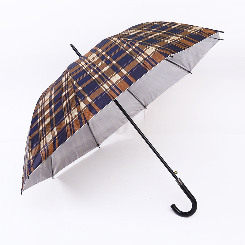 Parapluie droit avec protection UV style carreaux RU1977